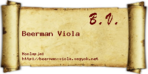 Beerman Viola névjegykártya